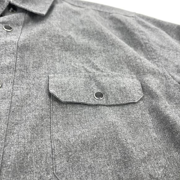 Flylow Men's Royal Shirt Pearl Snap Long Sleeve Flannel Shirt Gray Size XL - Picture 4 of 10